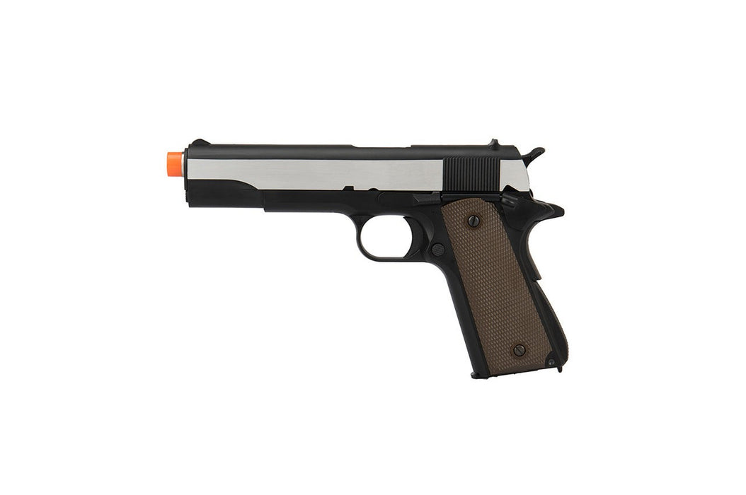 Army Armament Full Metal R31 1911 Gas Blowback Airsoft Pistol w/ Imitation Wood Grips (BLACK / SILVER)