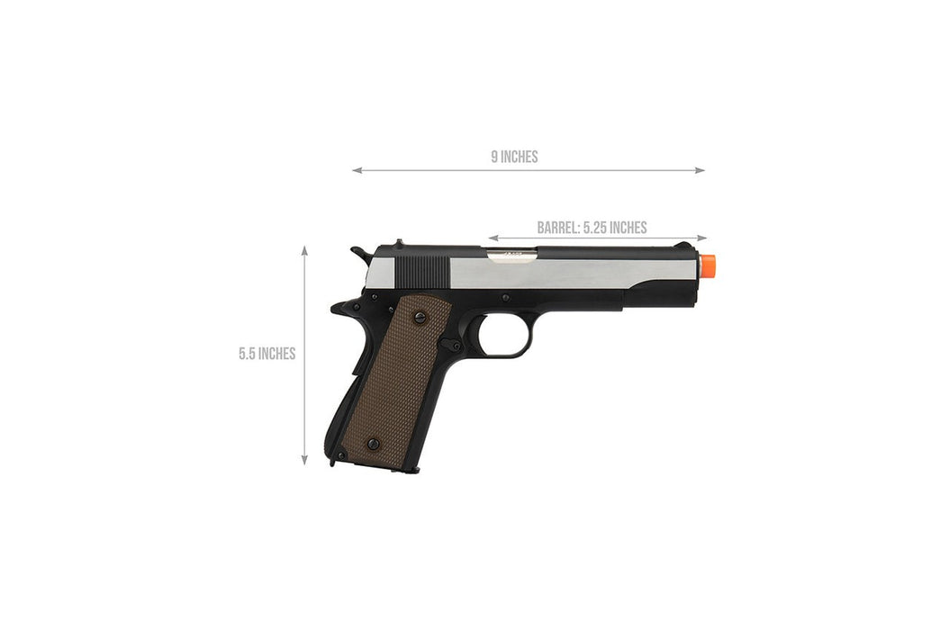 Army Armament Full Metal R31 1911 Gas Blowback Airsoft Pistol w/ Imitation Wood Grips (BLACK / SILVER)