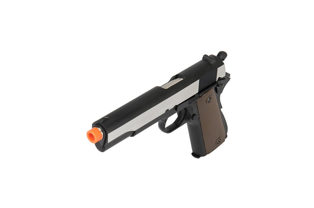 Army Armament Full Metal R31 1911 Gas Blowback Airsoft Pistol w/ Imitation Wood Grips (BLACK / SILVER)