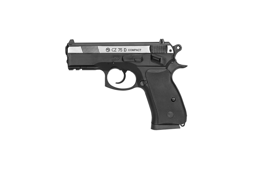 ASG CZ 75D COMPACT DUAL-TONE CO2 NON-BLOWBACK AIRGUN PISTOL - BLACK/SILVER