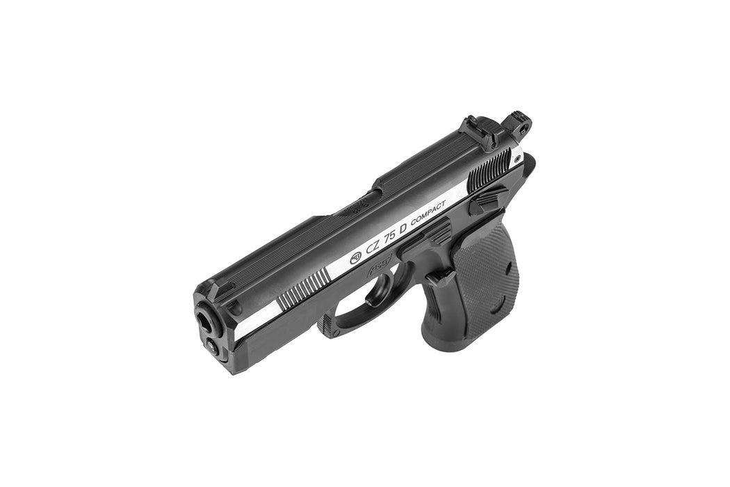 ASG CZ 75D COMPACT DUAL-TONE CO2 NON-BLOWBACK AIRGUN PISTOL - BLACK/SILVER