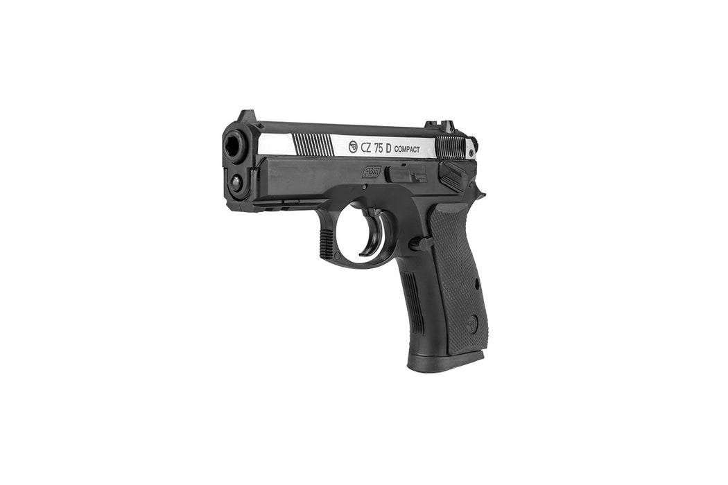 ASG CZ 75D COMPACT DUAL-TONE CO2 NON-BLOWBACK AIRGUN PISTOL - BLACK/SILVER