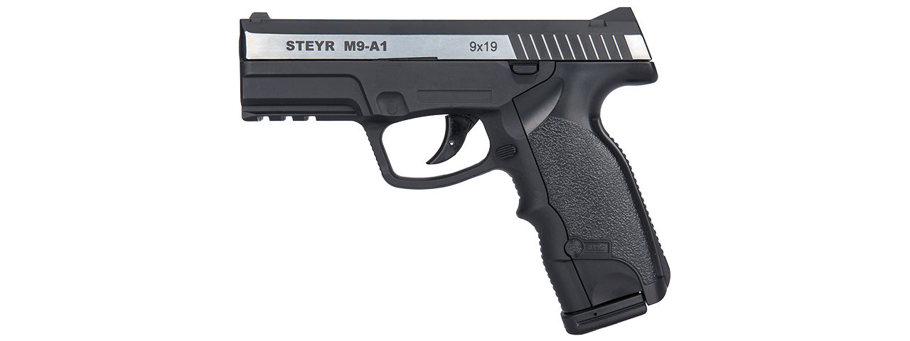 ASG STEYR M9-A1 DUAL-TONE CO2 NON-BLOWBACK AIRGUN PISTOL - BLACK/SILVER