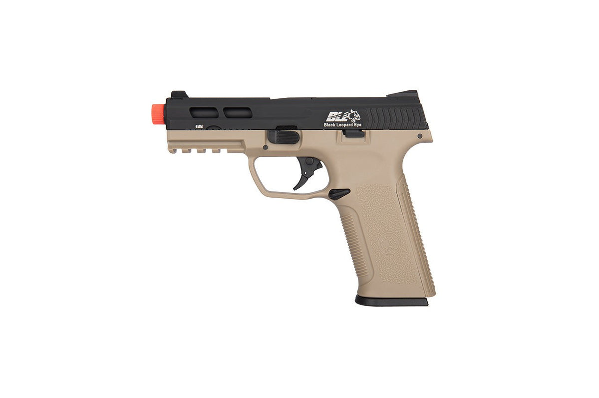 ICS XAE ADJUSTABLE HOP UP GAS BLOWBACK AIRSOFT PISTOL - TAN/BLACK ...