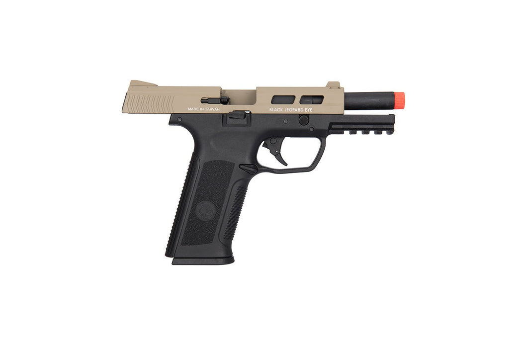 ICS XAE ADJUSTABLE HOP UP GAS BLOWBACK AIRSOFT PISTOL - BLACK/TAN