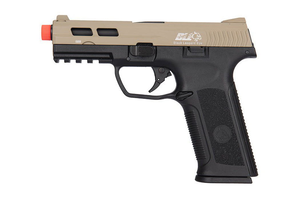 ICS XAE ADJUSTABLE HOP UP GAS BLOWBACK AIRSOFT PISTOL - BLACK/TAN