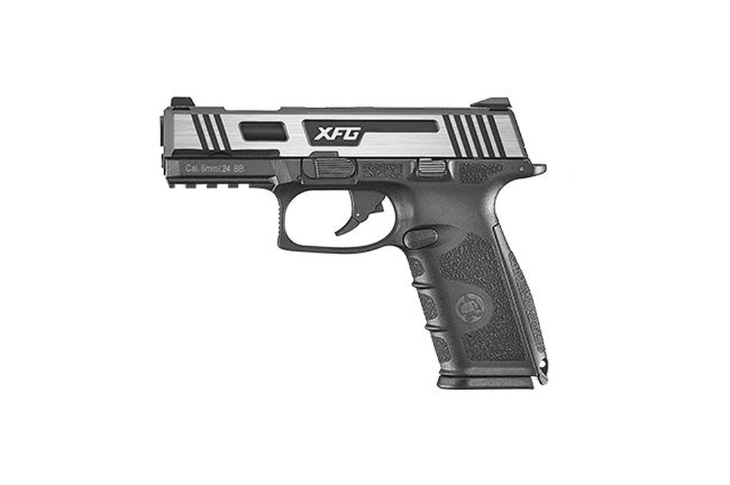 ICS  XFG Hairline Gas Blowback Airsoft Pistol  (Black/Silver)