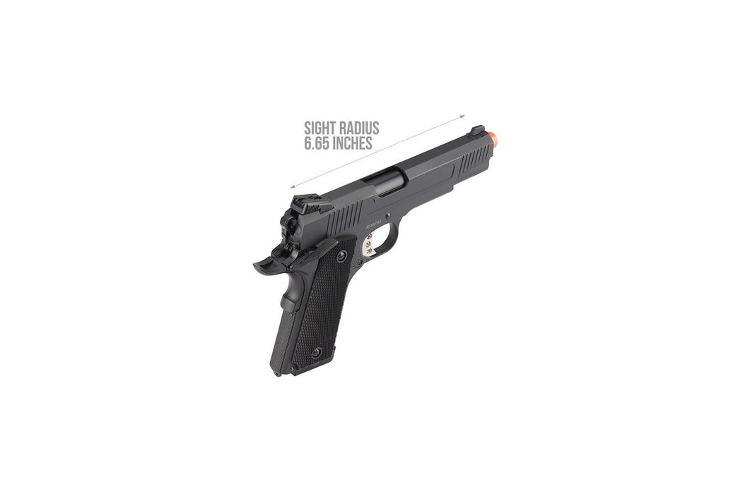 Double Bell Gas Blowback Textured Metal M1911 Airsoft Pistol (Black)