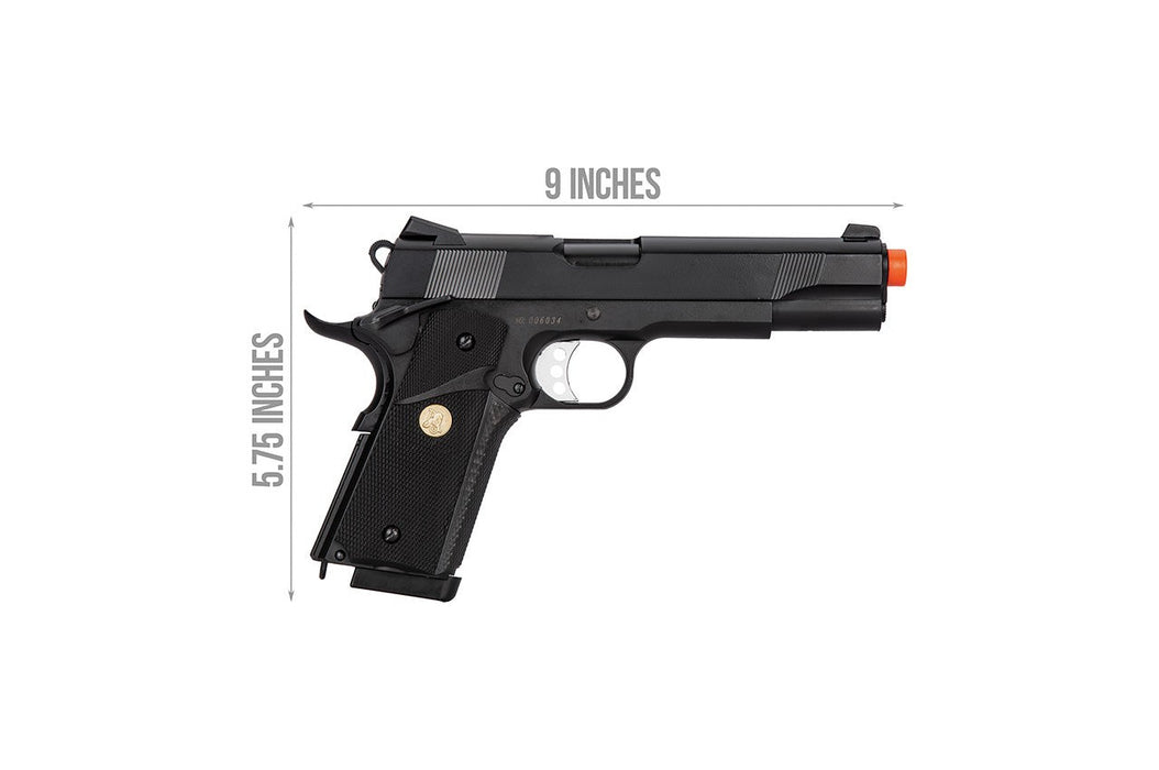 Double Bell M1911 Gas Blowback MEU Airsoft Pistol [Polymer] (Black)