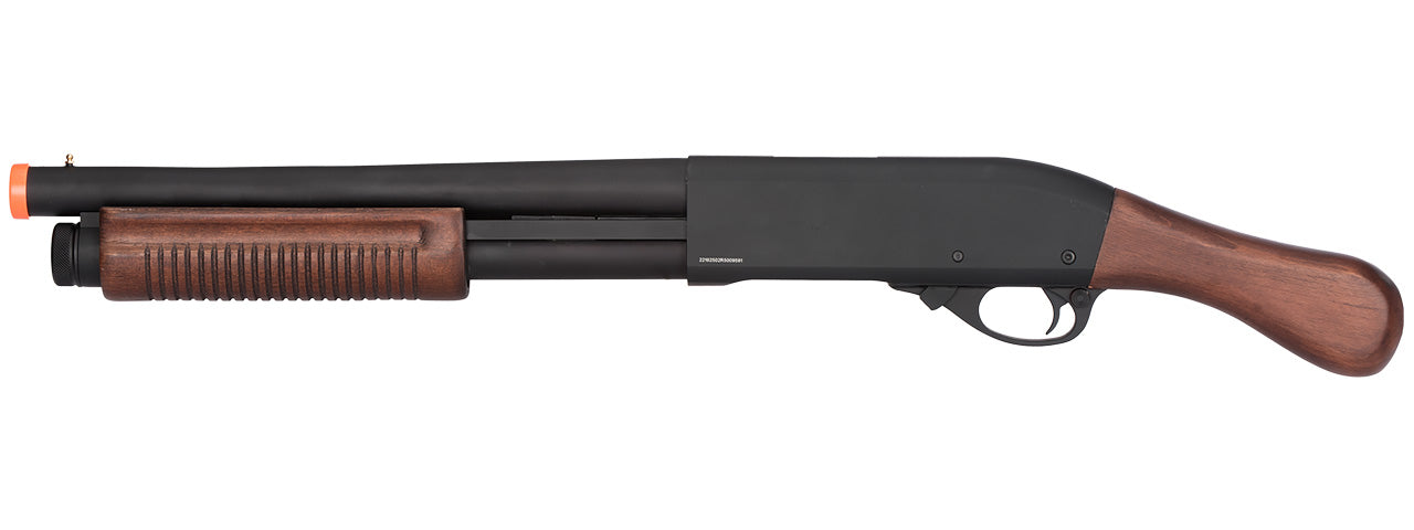 Golden Eagle M870 3/6-Shot Pump Action Gas Airsoft Shotgun [Sawed-Off] (WOOD)