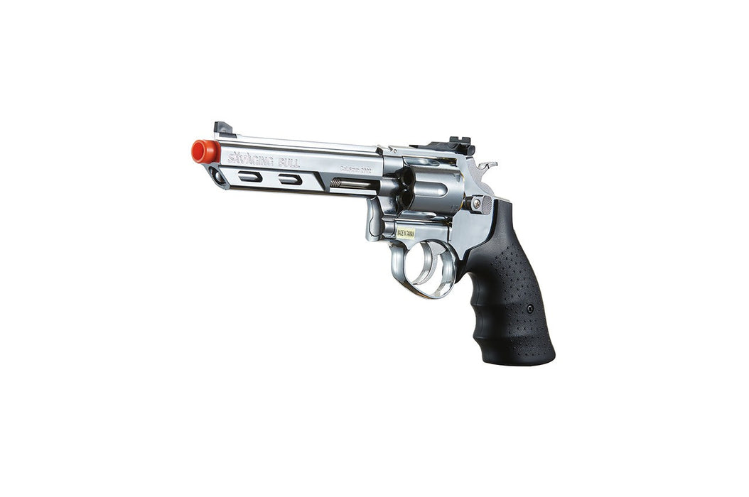 HFC SAVAGE BULL 6" GAS AIRSOFT REVOLVER PISTOL - FULL SIZE - SILVER