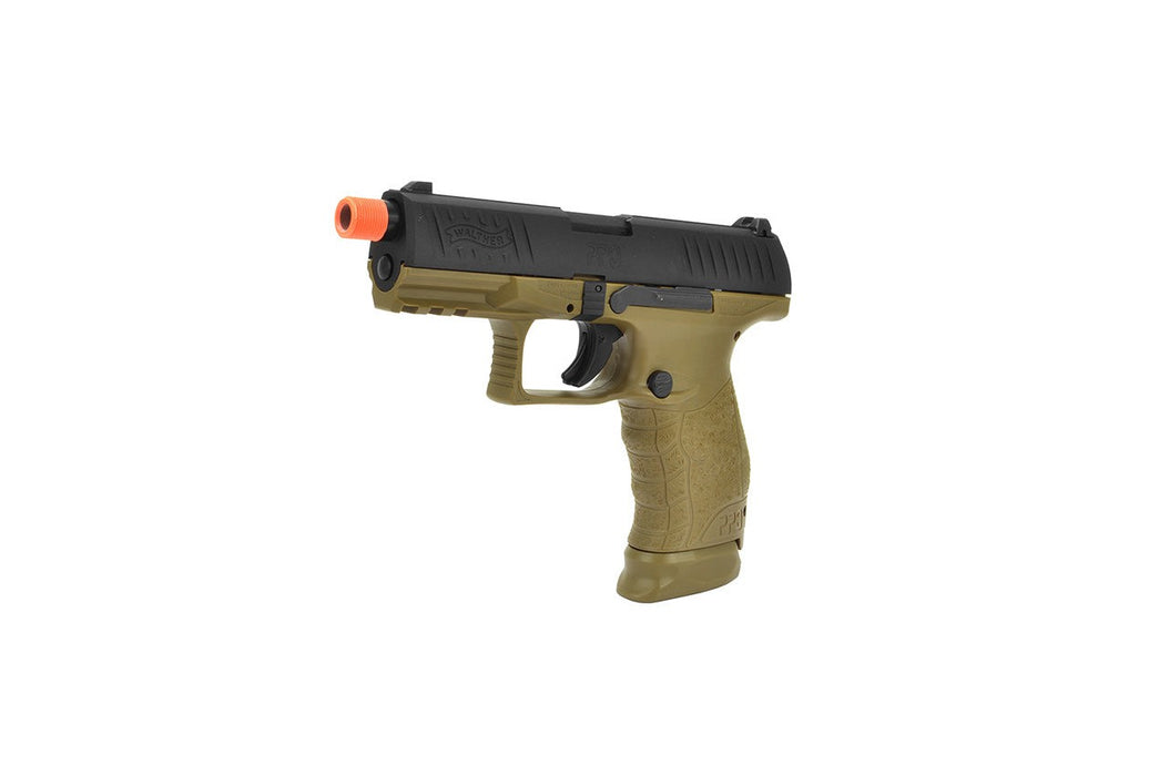 WALTHER PPQ GAS BLOWBACK LICENSED AIRSOFT PISTOL - BLACK / TAN