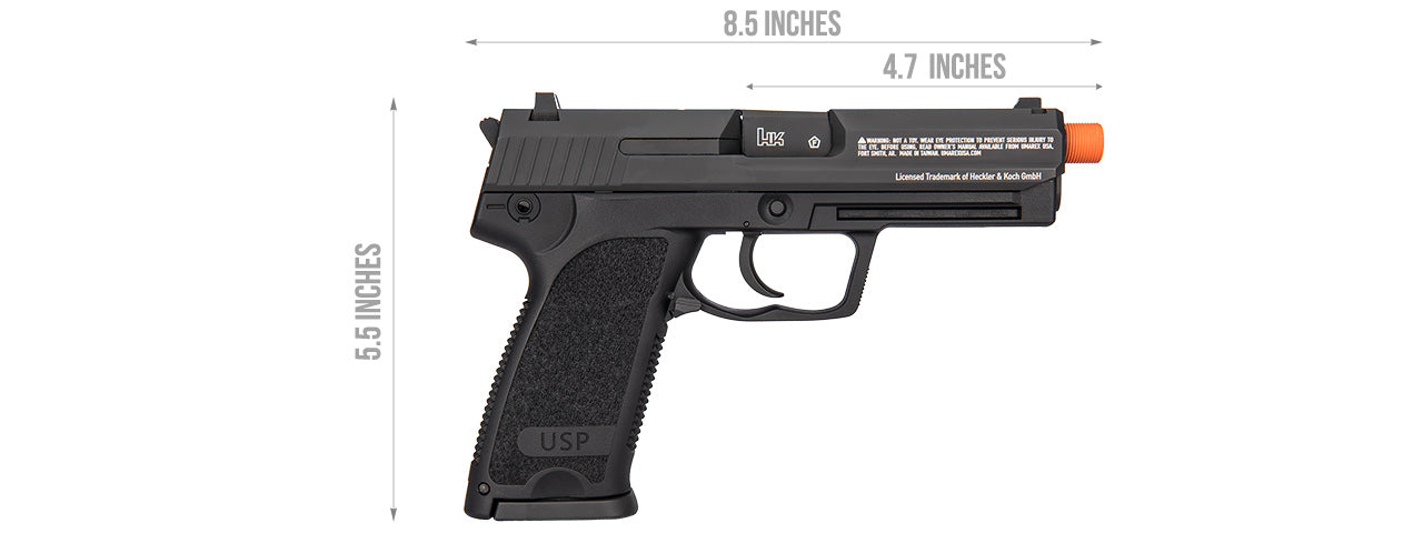 HK-2275043 H&K LICENSED CO2 BLOWBACK USP AIRSOFT PISTOL (BLACK)