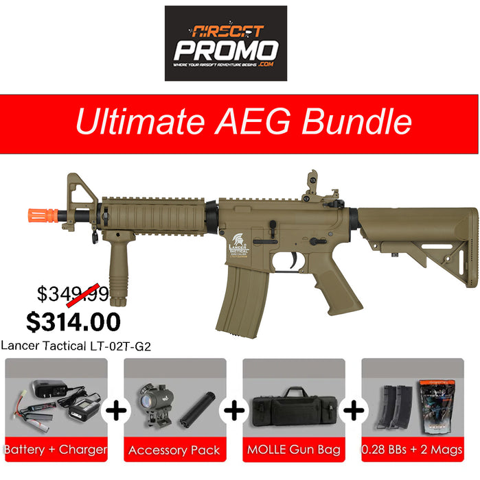 Ultimate AEG Bundle - Lancer Tactical MK 18 Mod 0 - Tan