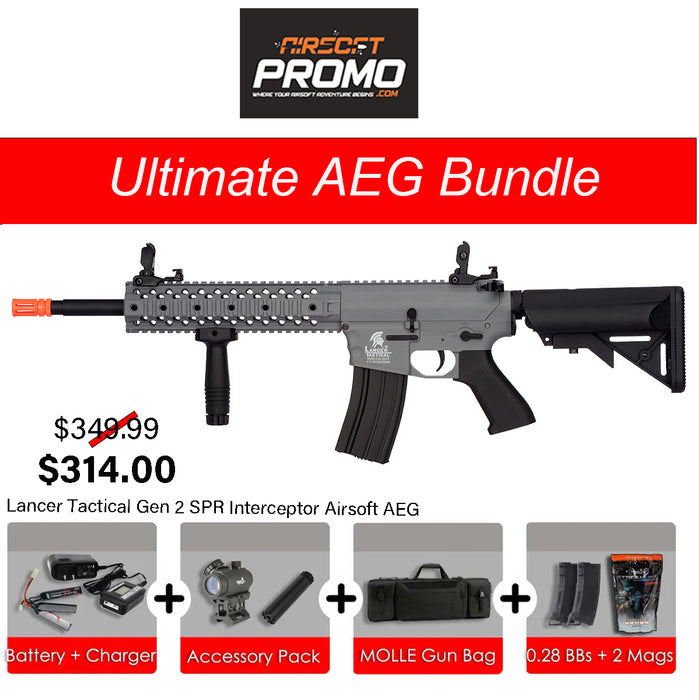 Ultimate AEG Bundle - Lancer Tactical Gen2 M4 Evo Airsoft Rifle Bundle Kit