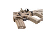 Lancer Tactical Enforcer Blackbird Skeleton AEG Rifle with Alpha Stock in Tan. Features a lightweight, skeletonized body for enhanced mobility and tactical efficiency in airsoft games.