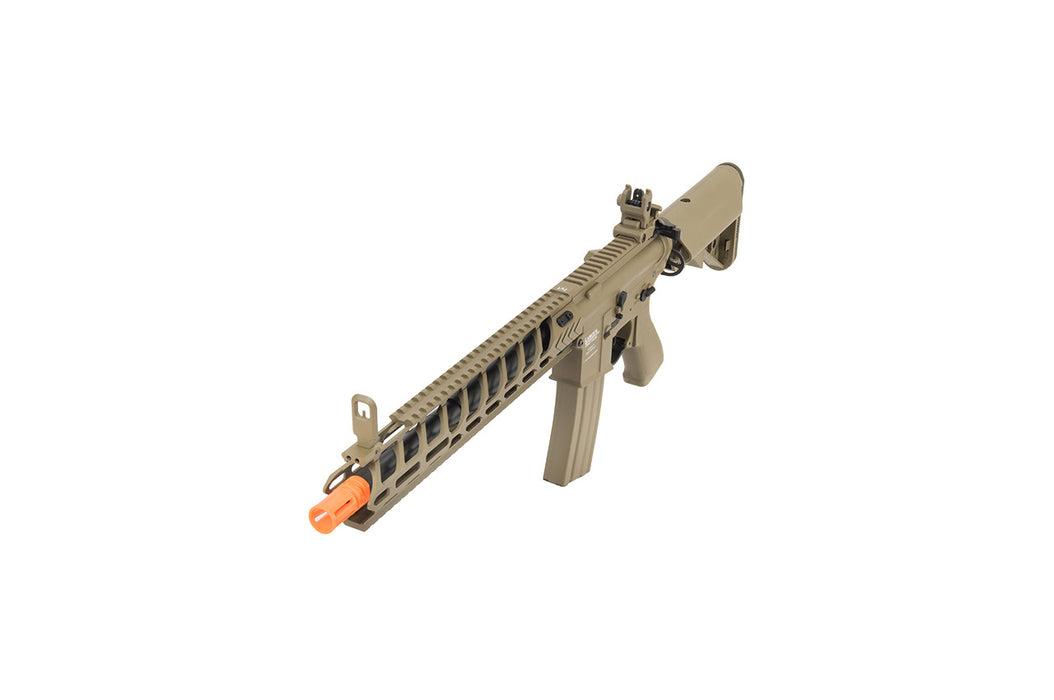 Lancer Tactical Enforcer NIGHT WING AEG in tactical Tan, optimized for high FPS. Engineered for precision and durability, perfect for advanced airsoft players looking for superior field performance.