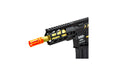 Lancer Tactical Enforcer Gen 2 Battle Hawk 4-inch PDW AEG, featured in Black/Gold. Designed for optimal agility and tactical advantage, perfect for high-stakes airsoft battles.