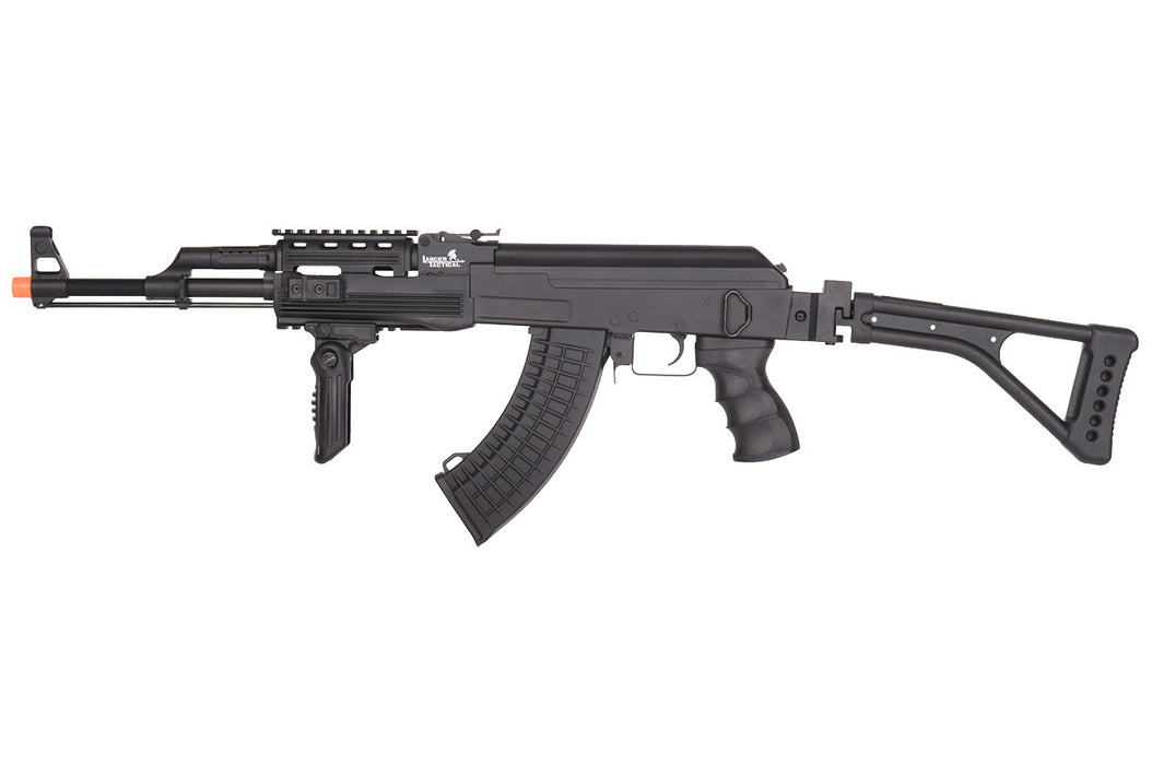 Lancer Tactical Folding Stock AK47 Airsoft AEG (Battery and Charger Included)(Color: Black)