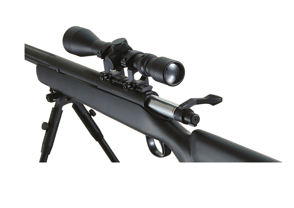 WELL MB07BAB VSR-10 BOLT ACTION RIFLE w/FLUTED BARREL, SCOPE & BIPOD (COLOR: BLACK)