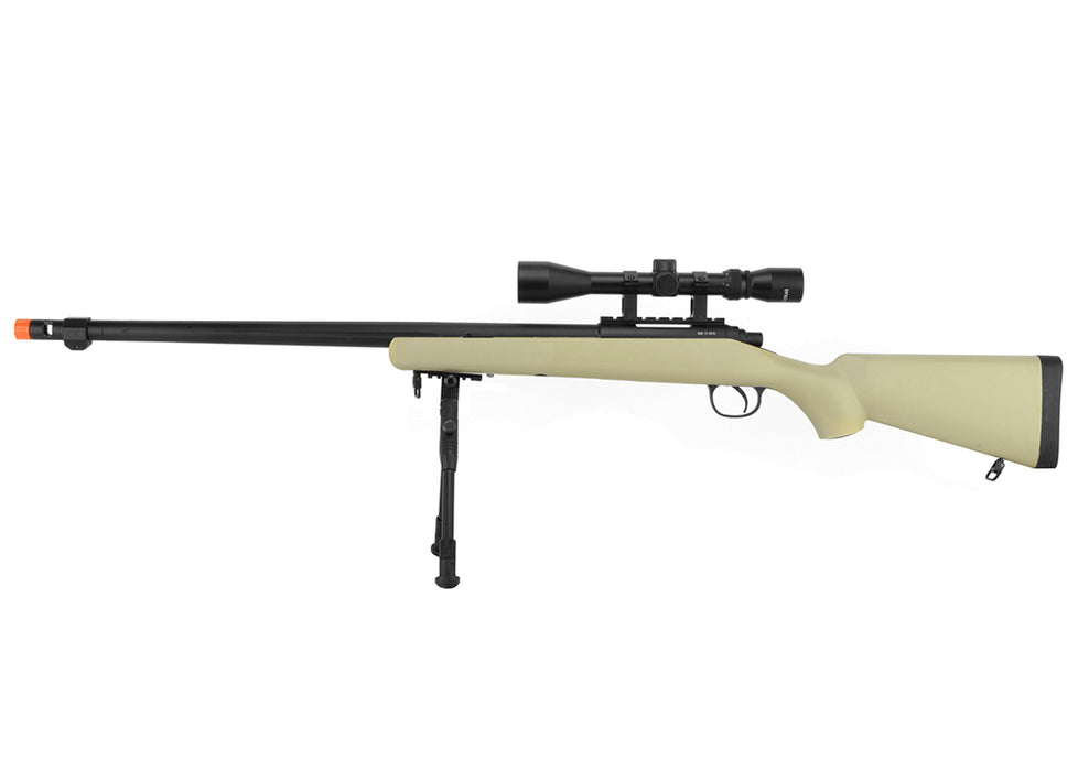 WELL VSR-10 BOLT ACTION AIRSOFT SNIPER RIFLE W/ SCOPE AND BIPOD (TAN)