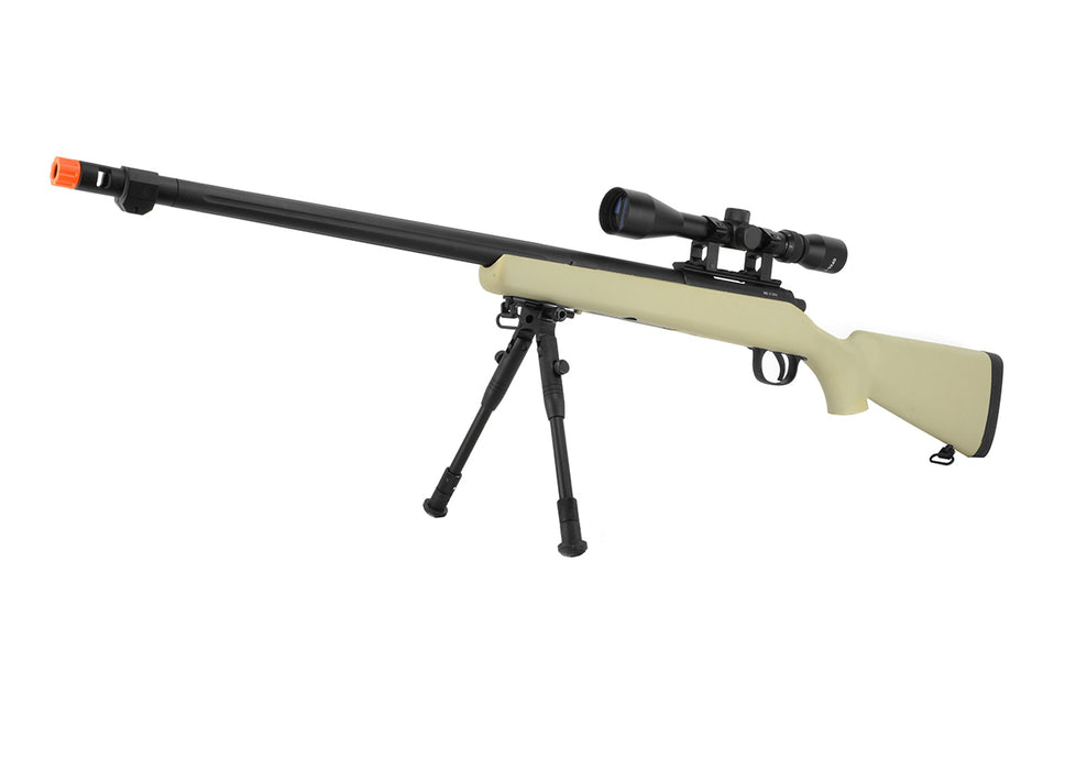 WELL VSR-10 BOLT ACTION AIRSOFT SNIPER RIFLE W/ SCOPE AND BIPOD (TAN)