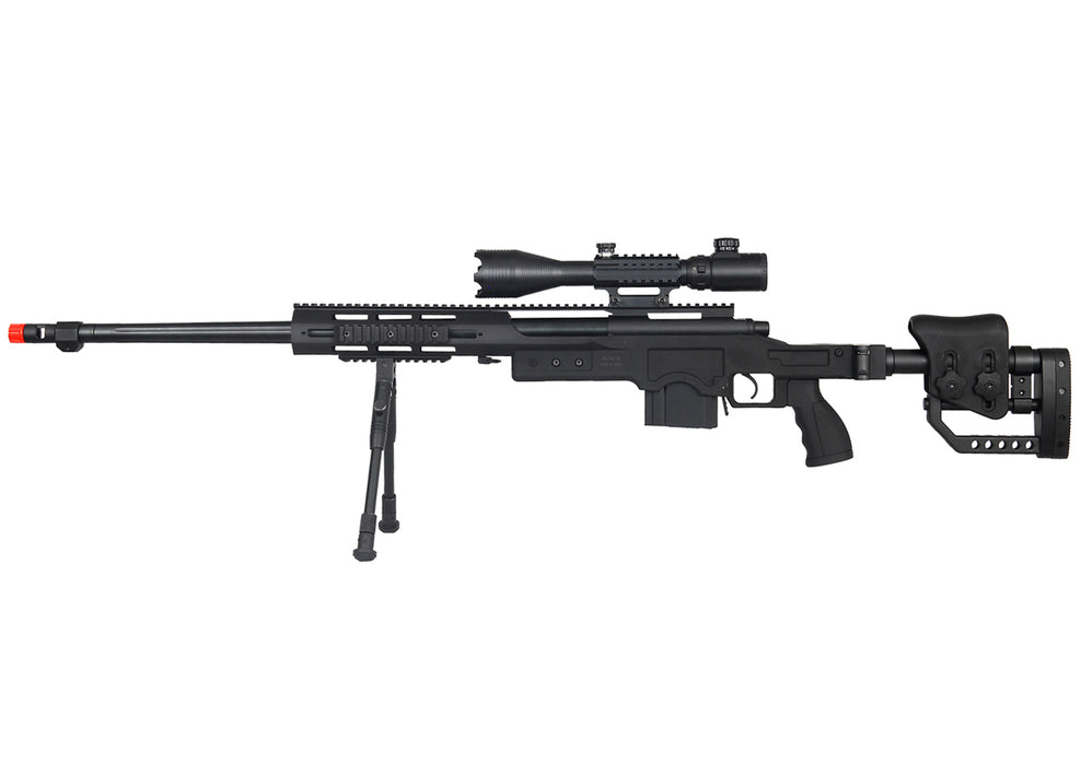 WELL MB4411BAB2 BOLT ACTION RIFLE W/ILLUMINATED SCOPE & BIPOD (COLOR: BLACK)