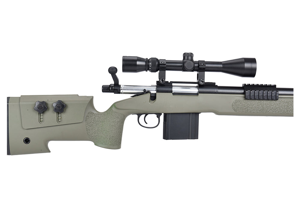 WellFire MB4416 M40A3 Bolt Action Sniper Rifle w/ Scope & Bipod (OD GREEN)