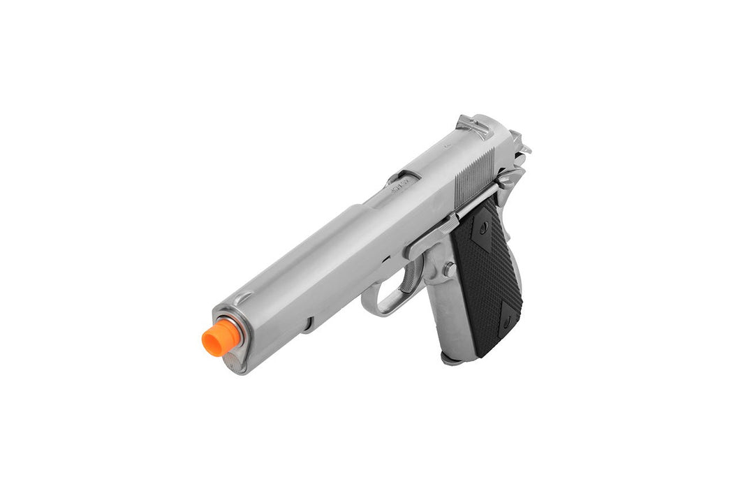 WE Tech 1911 MEU Airsoft Gas Blowback Pistol w/ Classic Grips (SILVER)