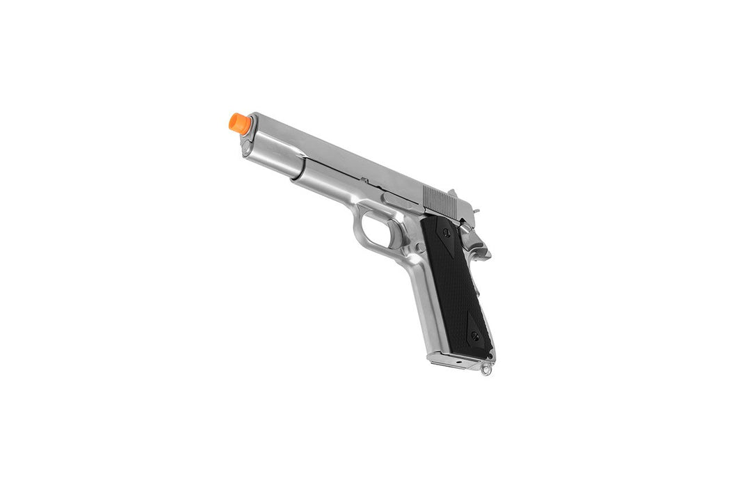 WE Tech 1911 MEU Airsoft Gas Blowback Pistol w/ Classic Grips (SILVER)