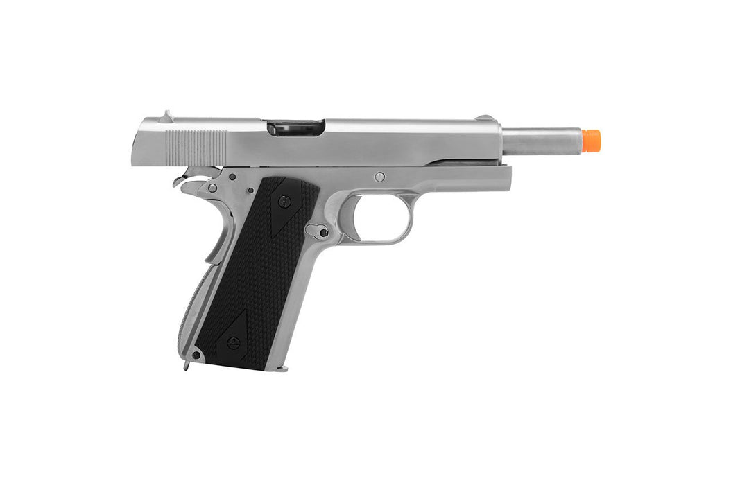 WE Tech 1911 MEU Airsoft Gas Blowback Pistol w/ Classic Grips (SILVER)