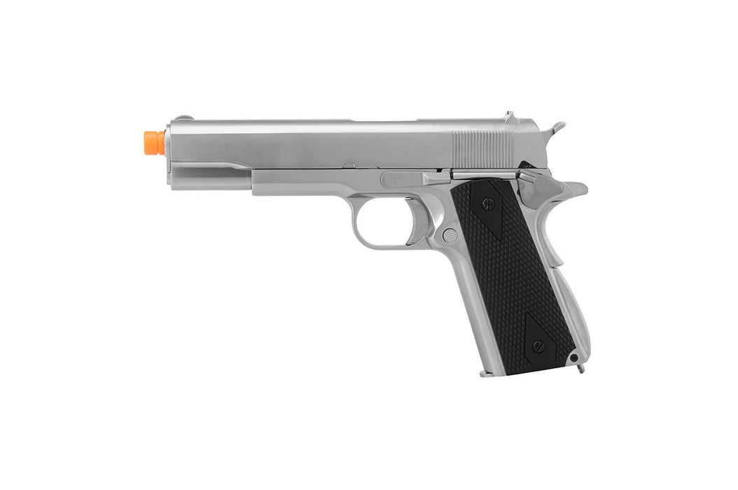 WE Tech 1911 MEU Airsoft Gas Blowback Pistol w/ Classic Grips (SILVER)