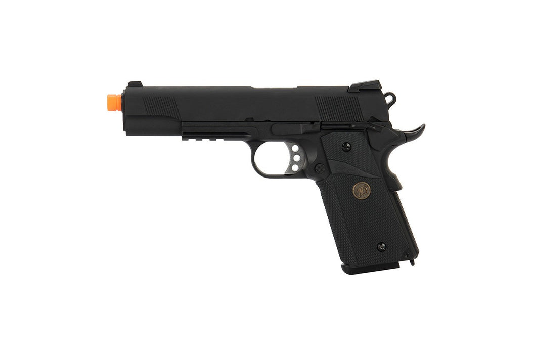 WE Tech 1911 Full Metal MEU Airsoft Gas Blowback Pistol (BLACK)