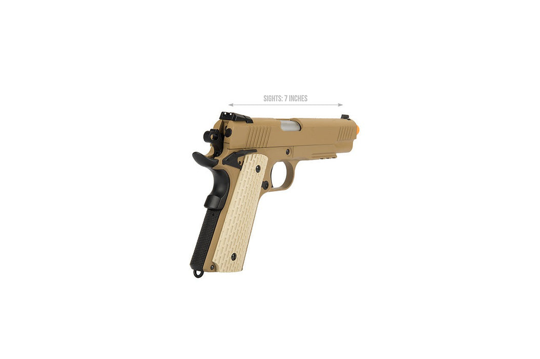 WE Tech Kimber Style 1911 Gas Blowback Airsoft Pistol (TAN)