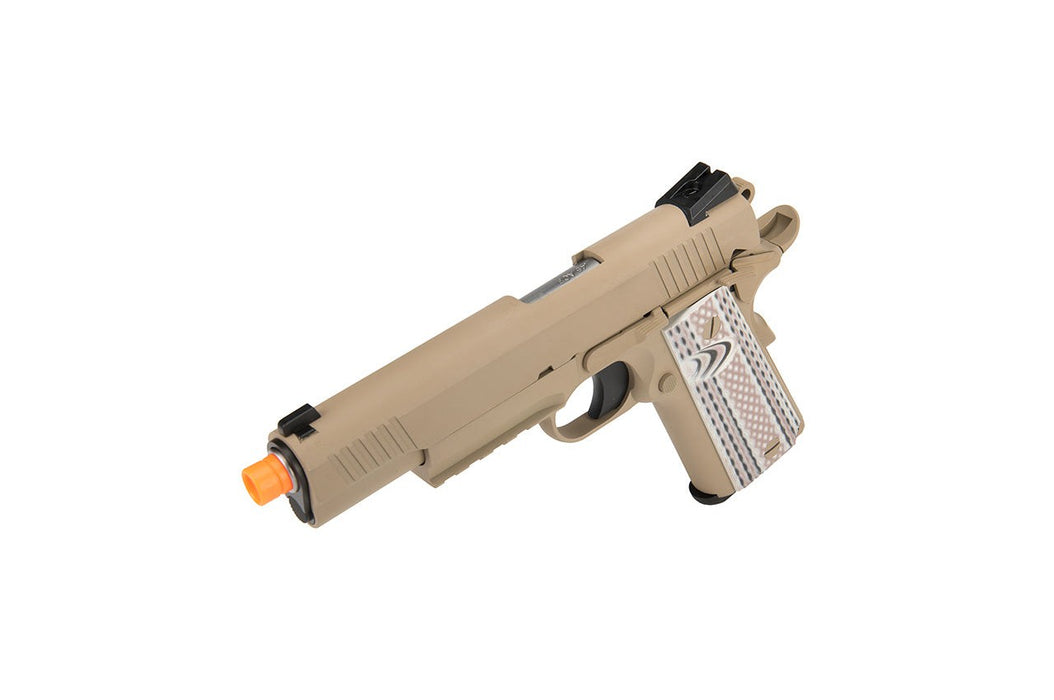 WE Tech Full Metal 1911 M45A1 Gas Blowback Airsoft Pistol (TAN)