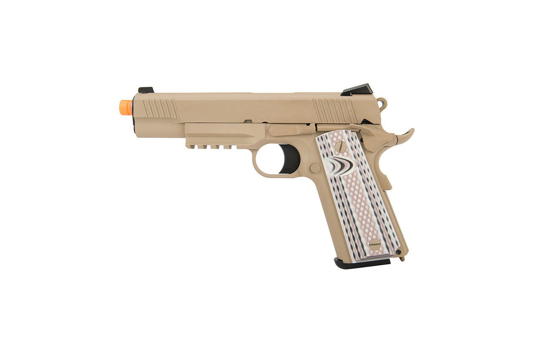 WE Tech Full Metal 1911 M45A1 Gas Blowback Airsoft Pistol (TAN)