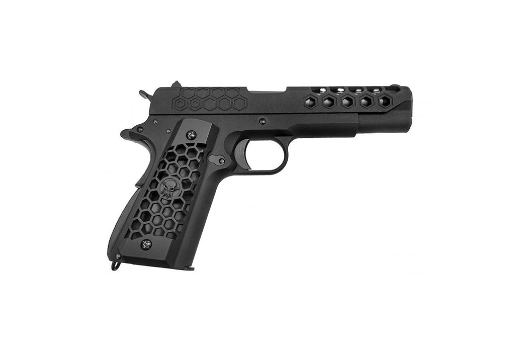 WE Tech 1911 Hex Cut Gen. 2 Gas Blowback Airsoft Pistol (BLACK)