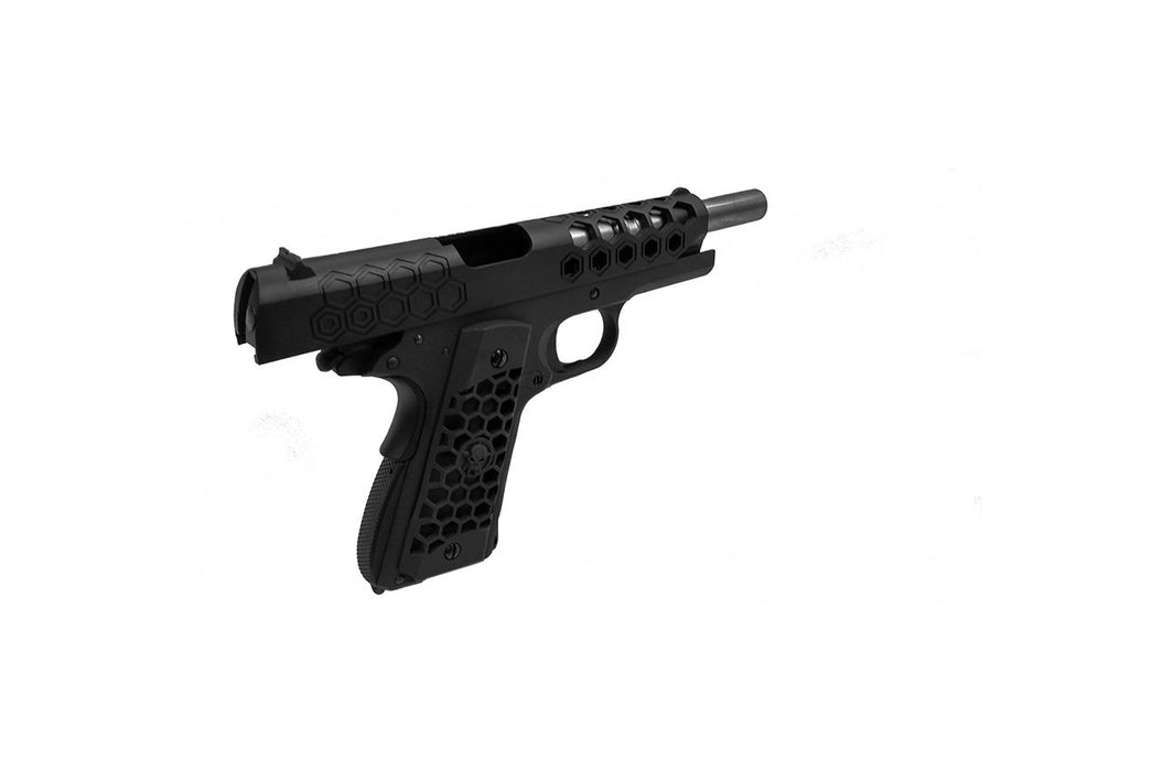 WE Tech 1911 Hex Cut Gen. 2 Gas Blowback Airsoft Pistol (BLACK)