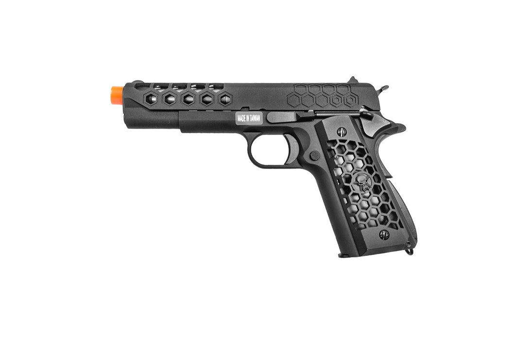 WE Tech 1911 Hex Cut Gen. 2 Gas Blowback Airsoft Pistol (BLACK)