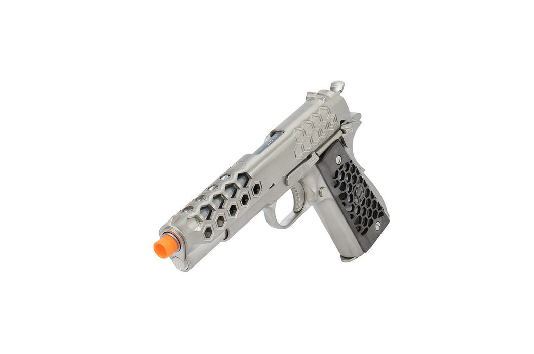 WE Tech 1911 Hex Cut Gen. 2 Gas Blowback Airsoft Pistol (SILVER)