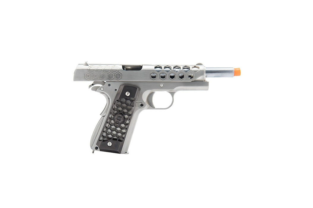 WE Tech 1911 Hex Cut Gen. 2 Gas Blowback Airsoft Pistol (SILVER)