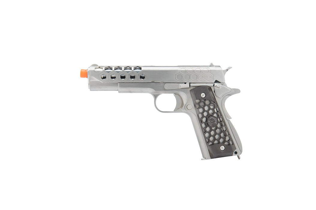 WE Tech 1911 Hex Cut Gen. 2 Gas Blowback Airsoft Pistol (SILVER)