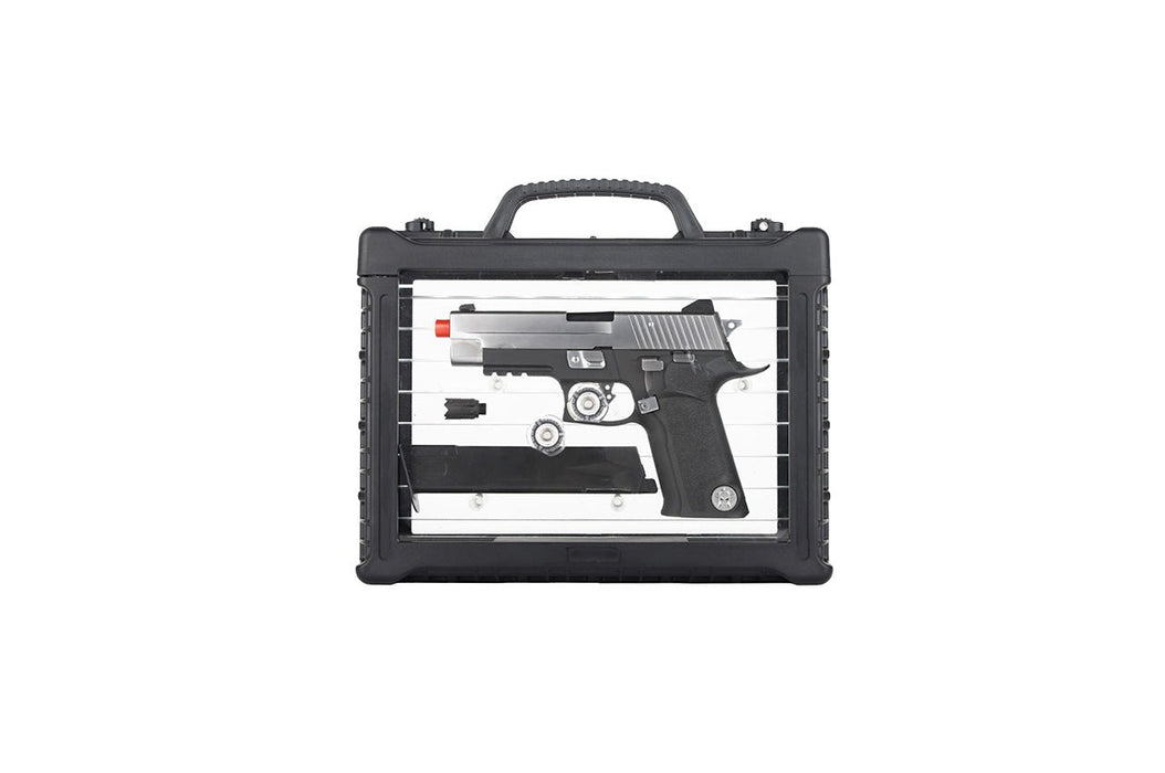 WE Tech Full Metal P-Virus Two-Tone Gas Blowback Airsoft Pistol (BLACK/SILVER)