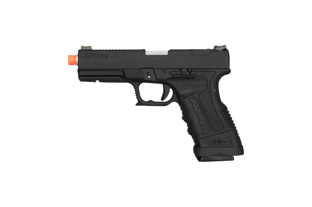 WE Tech GP1799 T1 Gas Blowback Airsoft Pistol (BLACK / SILVER BARREL)