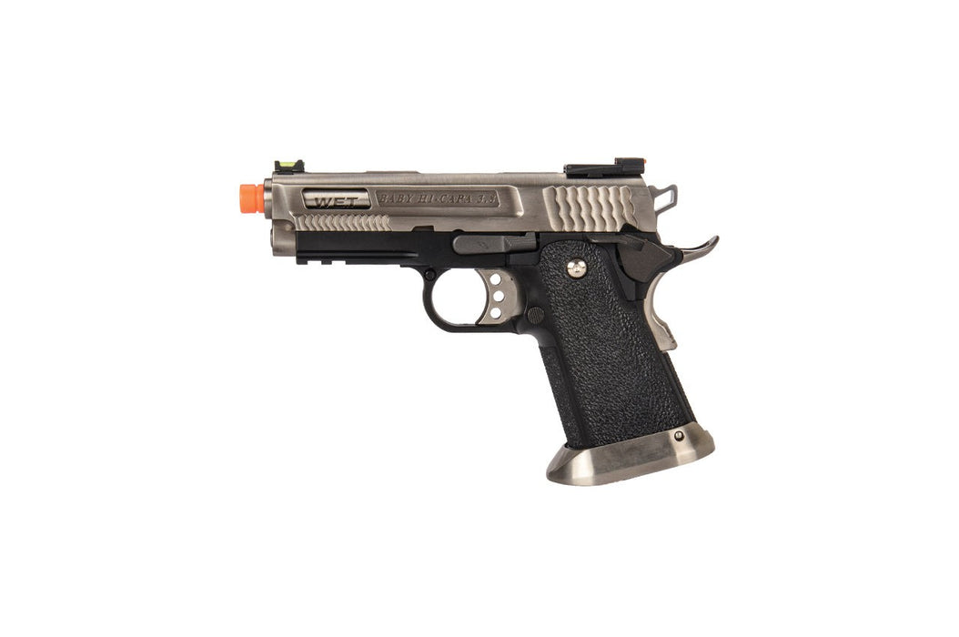 WE-Tech Hi-Capa 3.8 Brontosaurus Full Auto Gas Blowback Pistol (Silver)