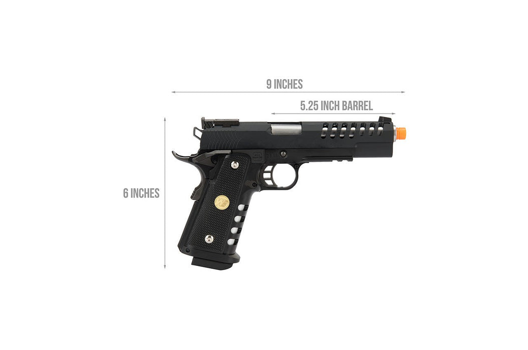 WE Tech 1911 5.1 Hi-Capa Hyper Speed "Skeletor" Gas Blowback Airsoft Pistol (BLACK)