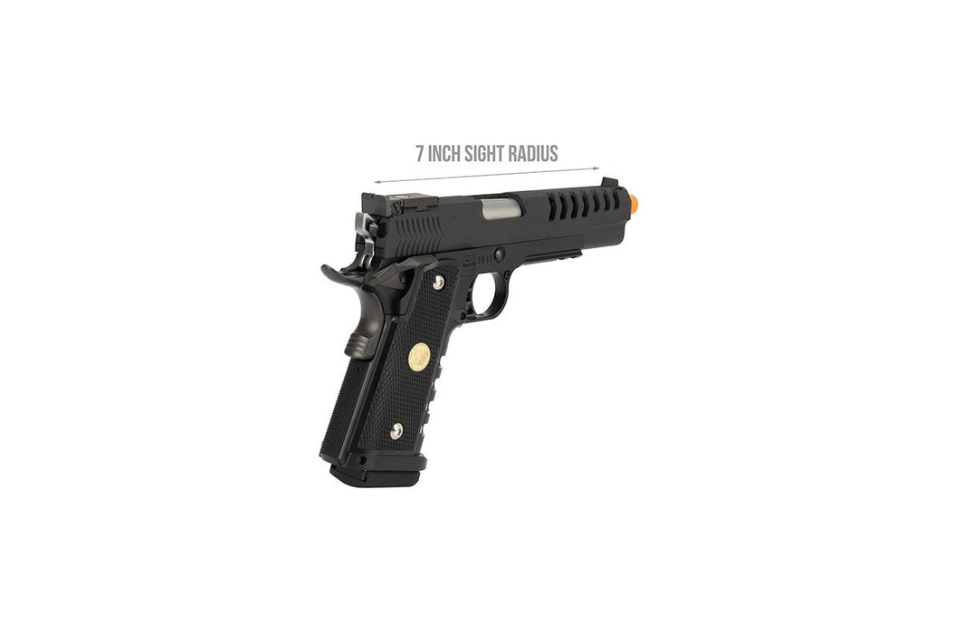 WE Tech 1911 5.1 Hi-Capa Hyper Speed "Skeletor" Gas Blowback Airsoft Pistol (BLACK)