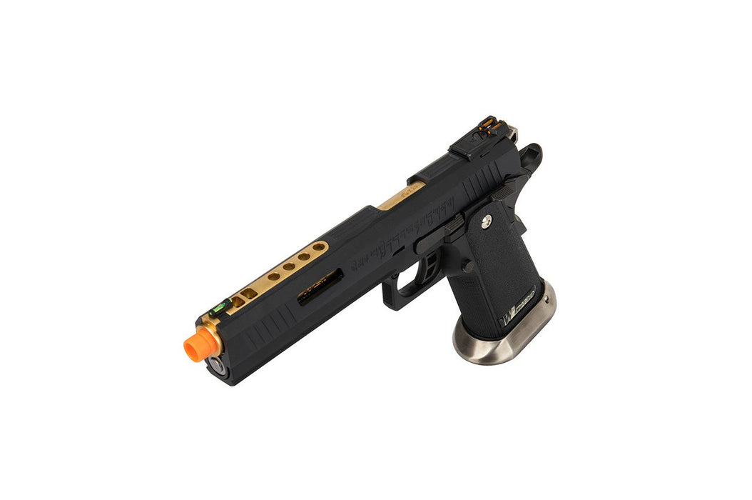 WE Tech 1911 Hi-Capa T-Rex Competition Gas Blowback Airsoft Pistol w/ Sight Mount & Top Ports (BLACK / GOLD)