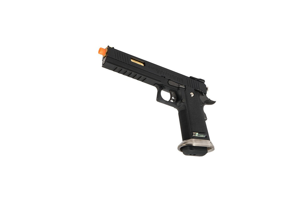 WE Tech 1911 Hi-Capa T-Rex Competition Gas Blowback Airsoft Pistol w/ Sight Mount & Top Ports (BLACK / GOLD)