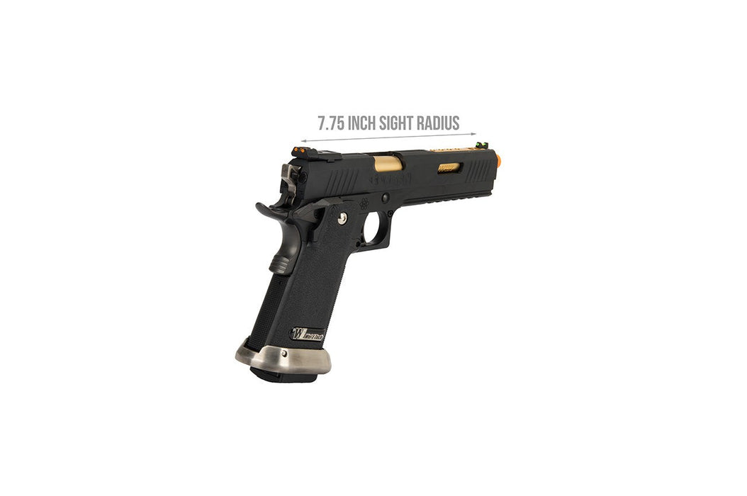 WE Tech 1911 Hi-Capa T-Rex Competition Gas Blowback Airsoft Pistol w/ Sight Mount & Top Ports (BLACK / GOLD)